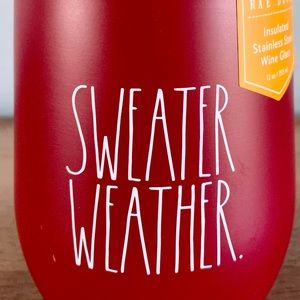 NEW with TAGS RAE DUNN travel mug Burgundy SWEATER WEATHER
